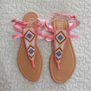 Tiara Los Angeles Sandals, Women's Size 8, Coral